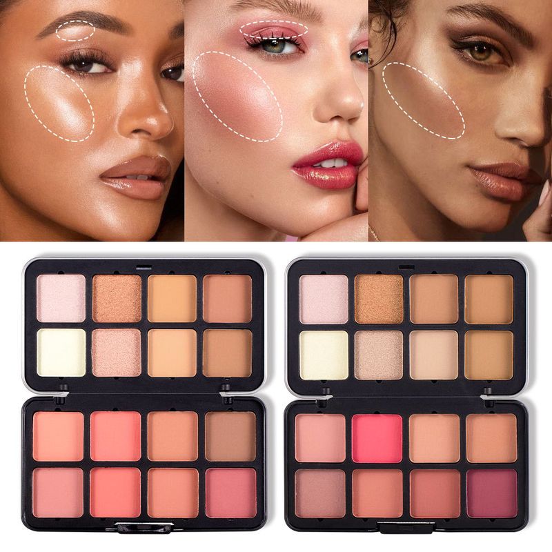 Blush rouge mat surligneur contouring tridimensionnel palette intégrée modification du contour maquillage du visage_voghion.com