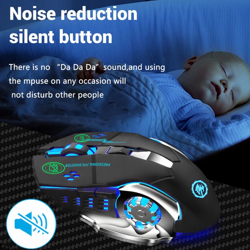 Drahtlose Drahtlose Maus Gaming Computer Stille Bluetooth Maus 2,4G USB Mechanische Hintergrundbeleuchtung PC Gamer Maus Für Computer_voghion.com