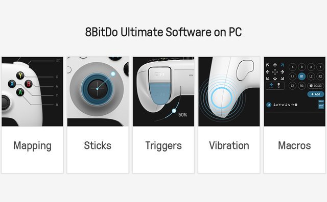 8BitDo Ultimate Controller Kabelgebundener USB-kompatibel für Windows 10, 11, Steam Deck_voghion.com