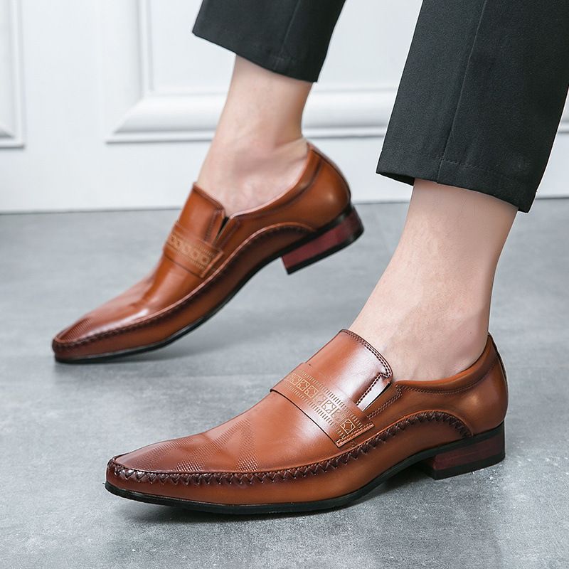 Scarpe da sposa da uomo in pelle, stile britannico, traspiranti, casual, estive, da lavoro, autentiche, alla moda, con punta a punta._voghion.com