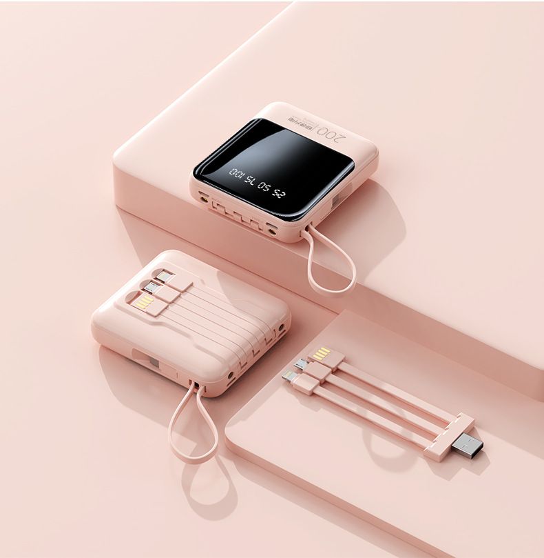 20000 mAh, 22,5 W, superschnelle Lade-Powerbank mit integriertem Kabel, kompakter tragbarer externer Akku für iPhone- und Android-Geräte_voghion.com