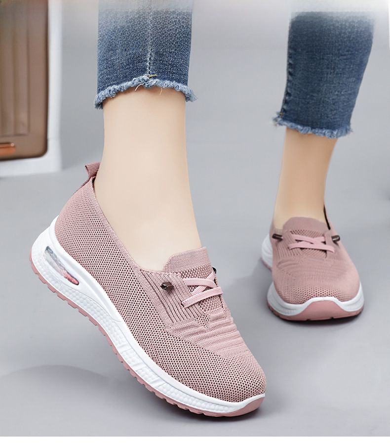 Women's Shoes Breathable Light Comfortable Casual Shoes Flying Woven Shoes_voghion.com