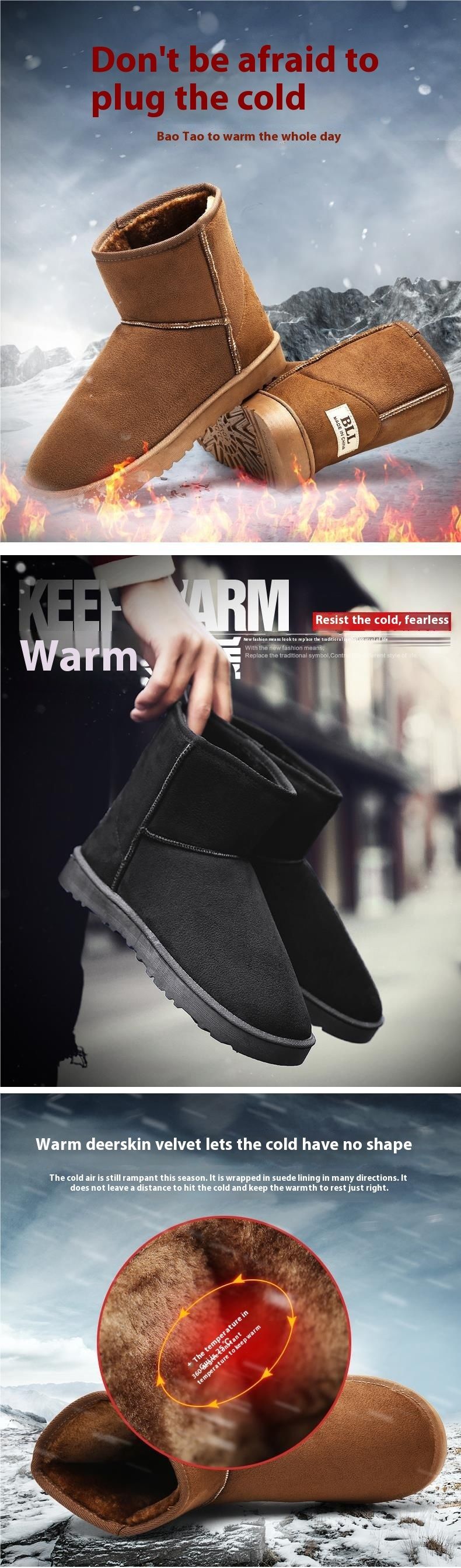 Schneemänner im Winter, dicke warme Fleece-, Schwarzbrot-, Pelz- und Lederschuhe, nordöstliche Baumwollstiefel für_voghion.com