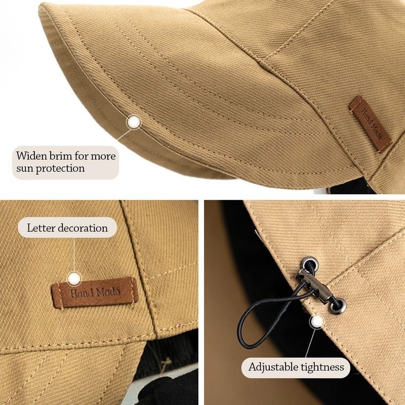 Cappello da sole pieghevole alla moda con tesa larga, coulisse, regolabile, per uomo e donna, cappelli da spiaggia, visiere estive ad asciugatura rapida, berretto da pescatore_voghion.com