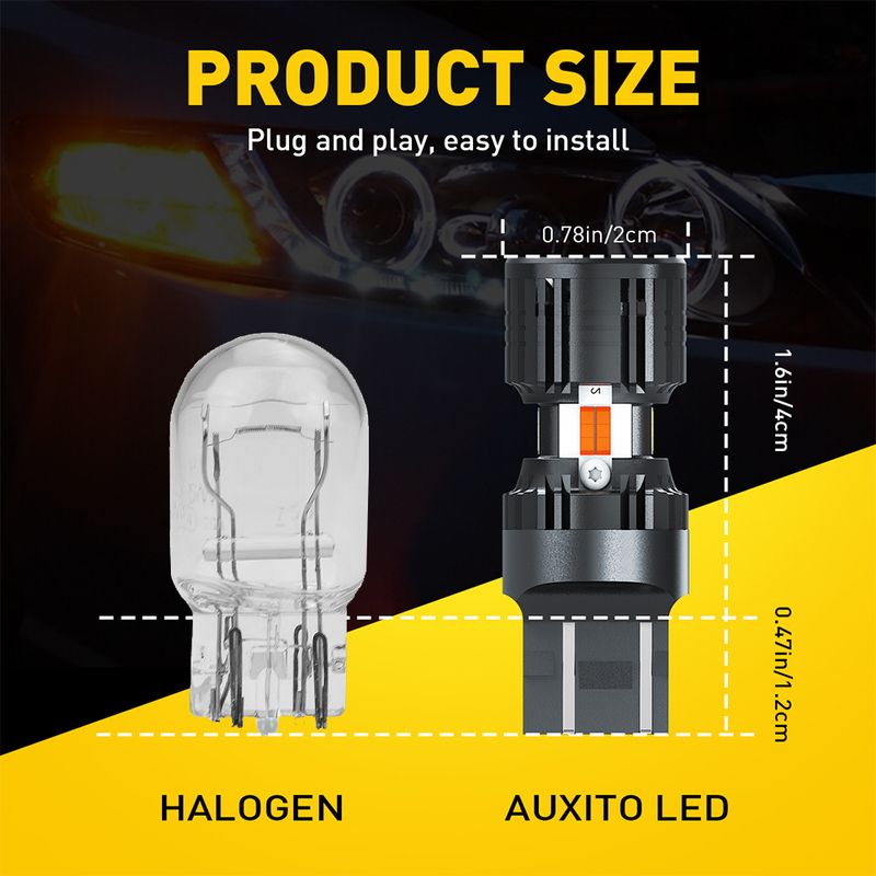 AUXITO 2Pcs T20 7443 W21/5W LED Canbus Reverse 7440 W21W WY21W Birne Für Toyota Corolla Camry Schwanz blinker Lichter_voghion.com