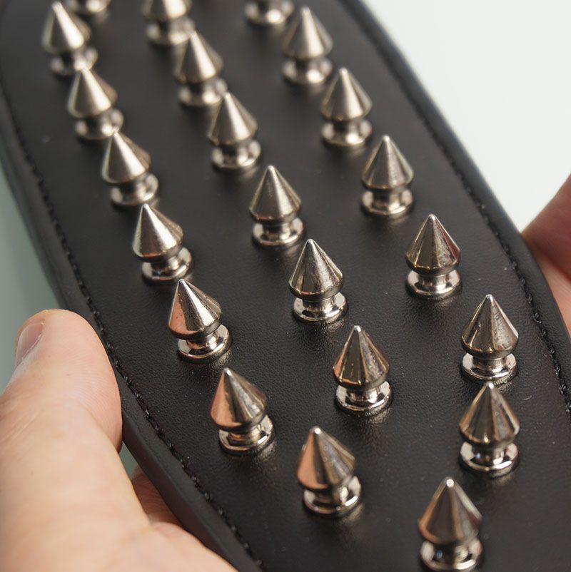 Paletta per sculacciate BDSM, frusta in pelle con punte a doppio lato, giocattoli sessuali per coppie, giochi per adulti, bondage, restrizioni_voghion.com