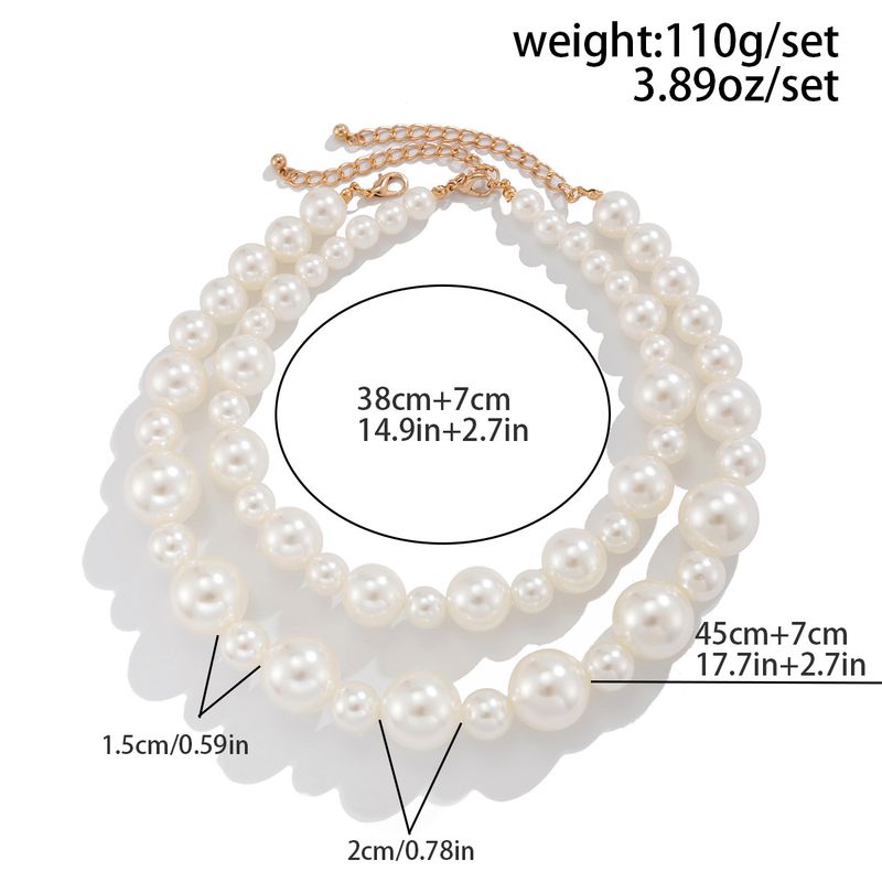 Fashionable Exaggerated Pearl Temperament Choker Versatile Collarbone Chain Multi-layer Bead Necklace For Women_voghion.com