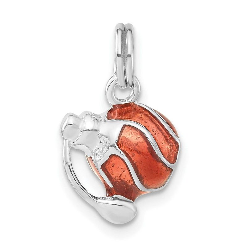 Sterling Silver 3-D Polished Enameled Perfume Bottle Charm_voghion.com