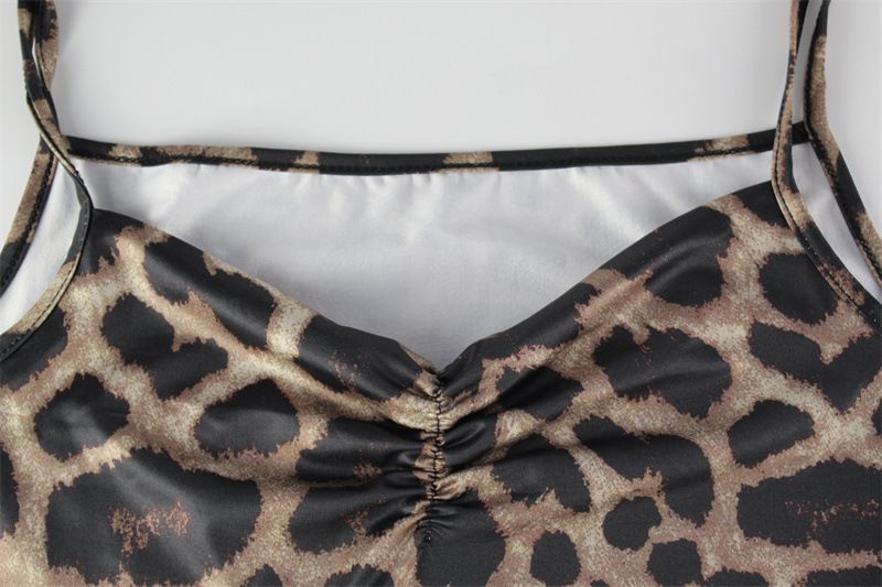 Rochie de damă cu imprimeu leopard, plisată, cu talie subțire, nouă tendință la modă_voghion.com