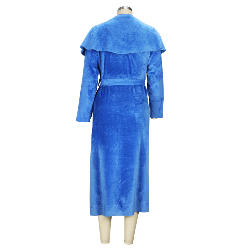 Women's clothing temperament dress and coat two-piece fashion loose long cardigan velvet suit_voghion.com