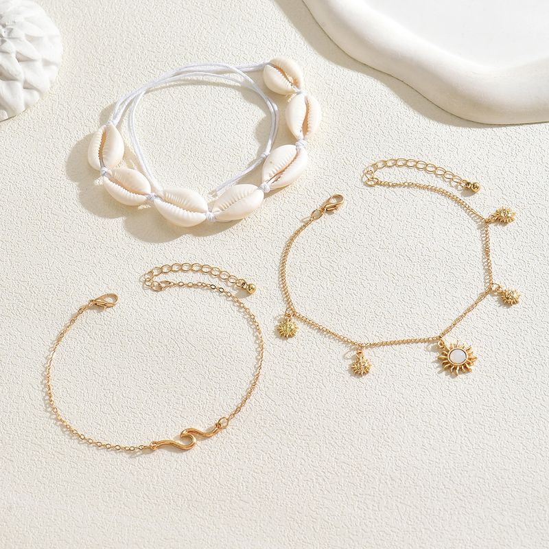 Set di cavigliere estive semplici in conchiglia naturale, stile europeo e americano, per il tempo libero, per le vacanze in spiaggia, regolabili_voghion.com