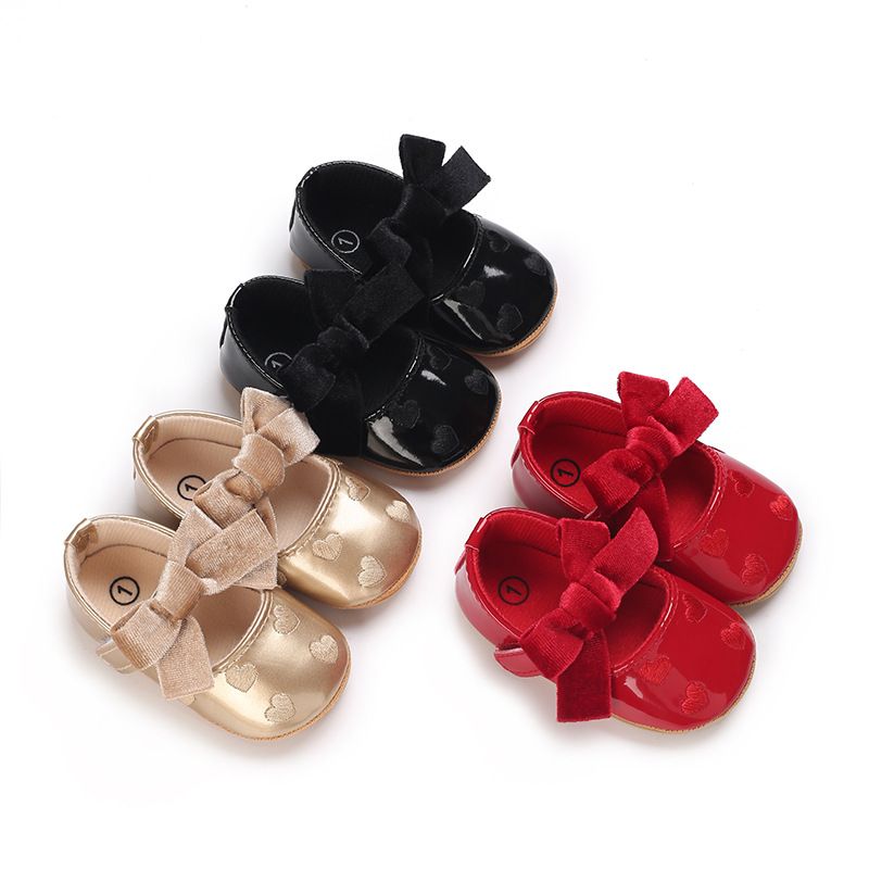 Scarpe per mamma e bambino Primavera e autunno nuove scarpe da principessa per bambina con fiocco antiscivolo con fondo morbido da 0-1 anno_voghion.com