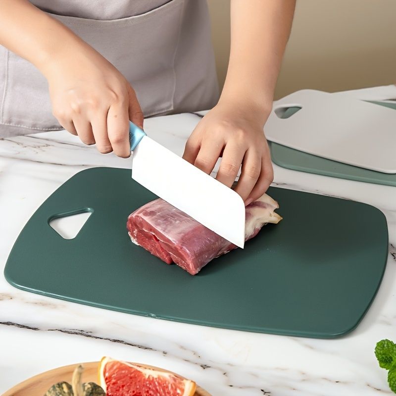 3pcs Plastic Cutting Board Set - Thick, Durable Chopping Boards For Meat, Veggies & Fruits With Easy Grip Handle - Dishwasher Safe Kitchen Essentials_voghion.com