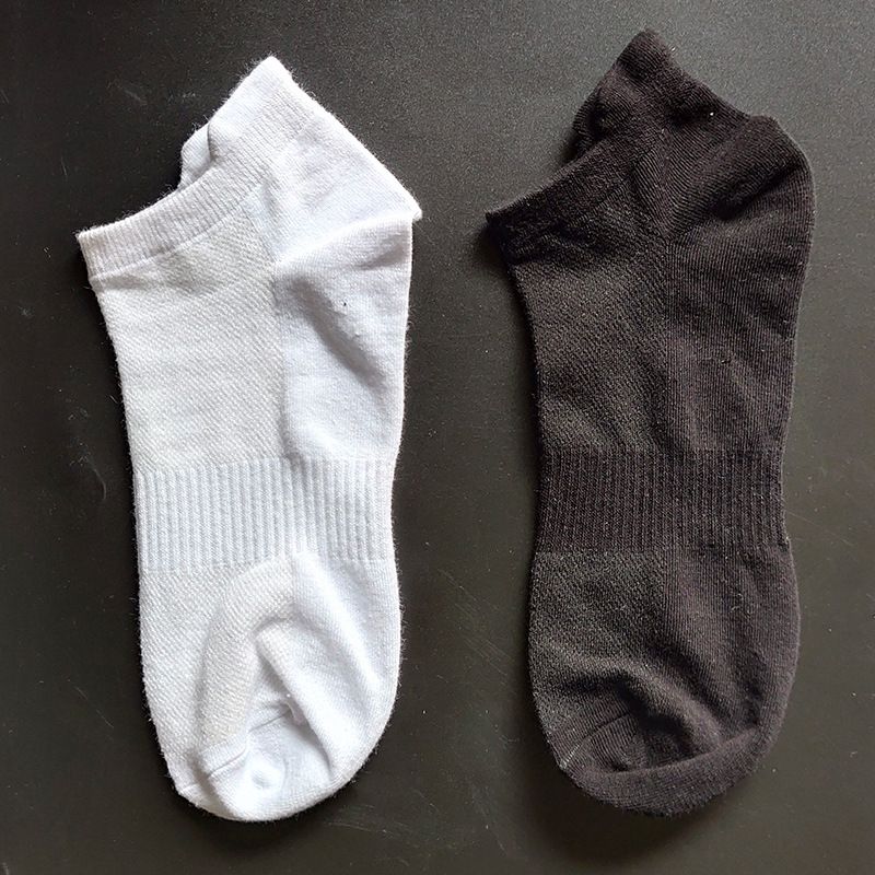 Dünne Sommersocken für Herren aus Mesh, Sportsocken mit Ohrenklappen, Baumwollsocken in Schwarz und Weiß, einfarbig, Herren-Bootssocken, atmungsaktiv, Herrensocken Neu_voghion.com