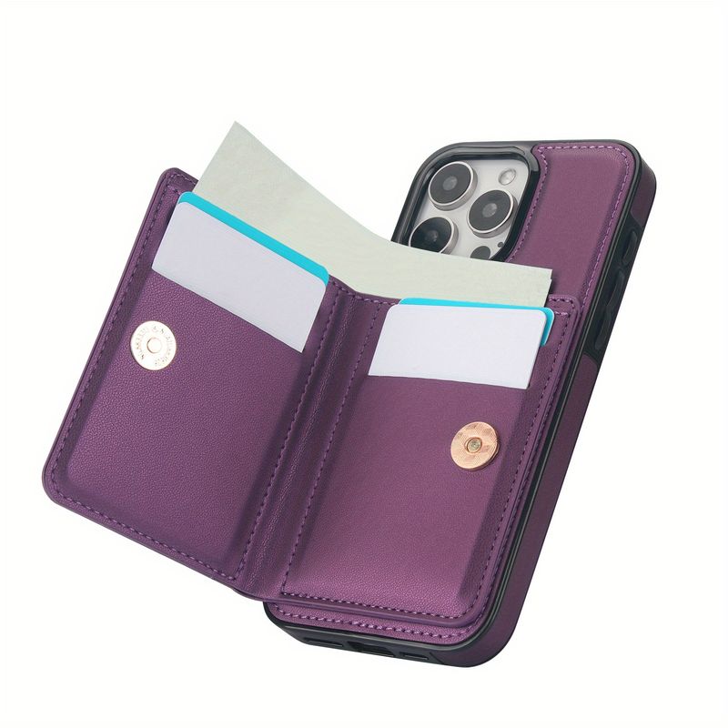 Etui portfelowe z klipsem, obrotowym uchwytem pierścieniowym 360°, magnetyczną klamrą i wytrzymałą osłoną antywstrząsową do iPhone'a 15 14 13 12 11 Pro Max SE 2022_voghion.com