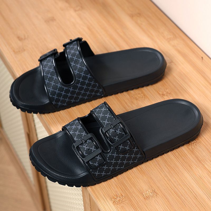 【】 Pantofole da uomo One Word con un tocco di alta qualità, blocco di colore, antiscivolo, antiodore, suola morbida leggera in EVA insapore,_voghion.com