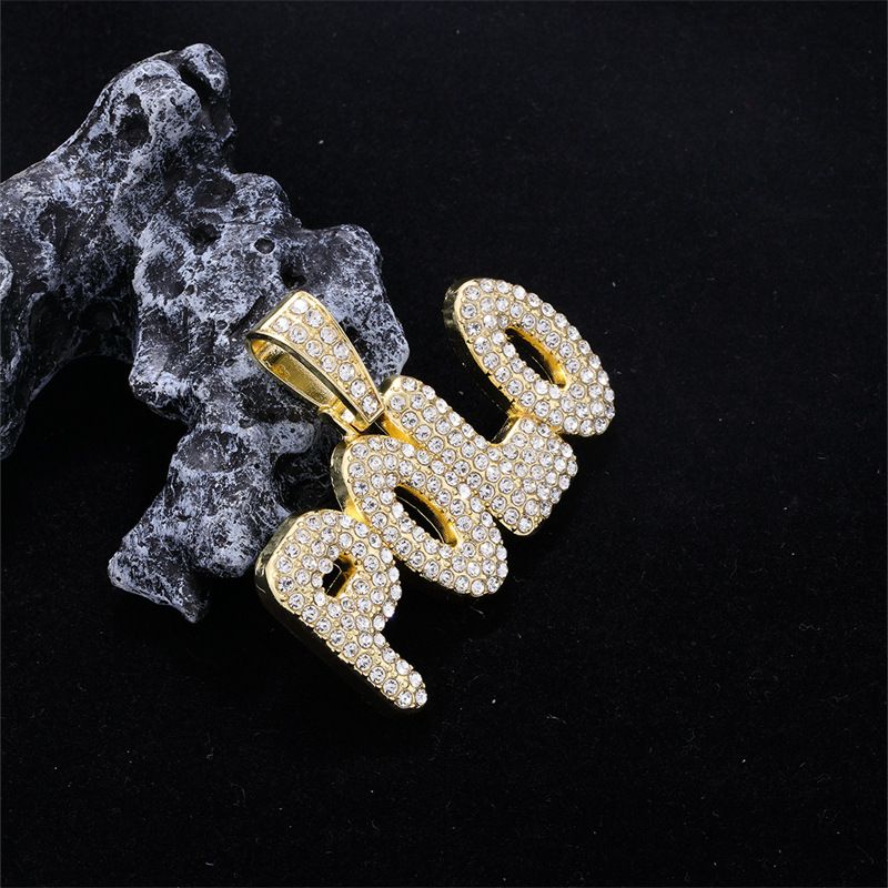 fashion brand hip-hop men's and women's necklace jewelry high-end sense Joker English letter pendant_voghion.com