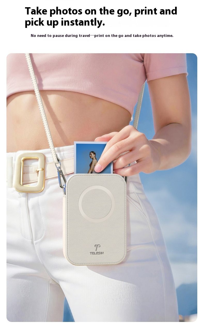 Mini impressora fotográfica, impressora fotográfica instantânea portátil sem fio Bluetooth de bolso, impressão sem tinta para smartphone, uso doméstico e viagens, ZINK Zero Ink_voghion.com