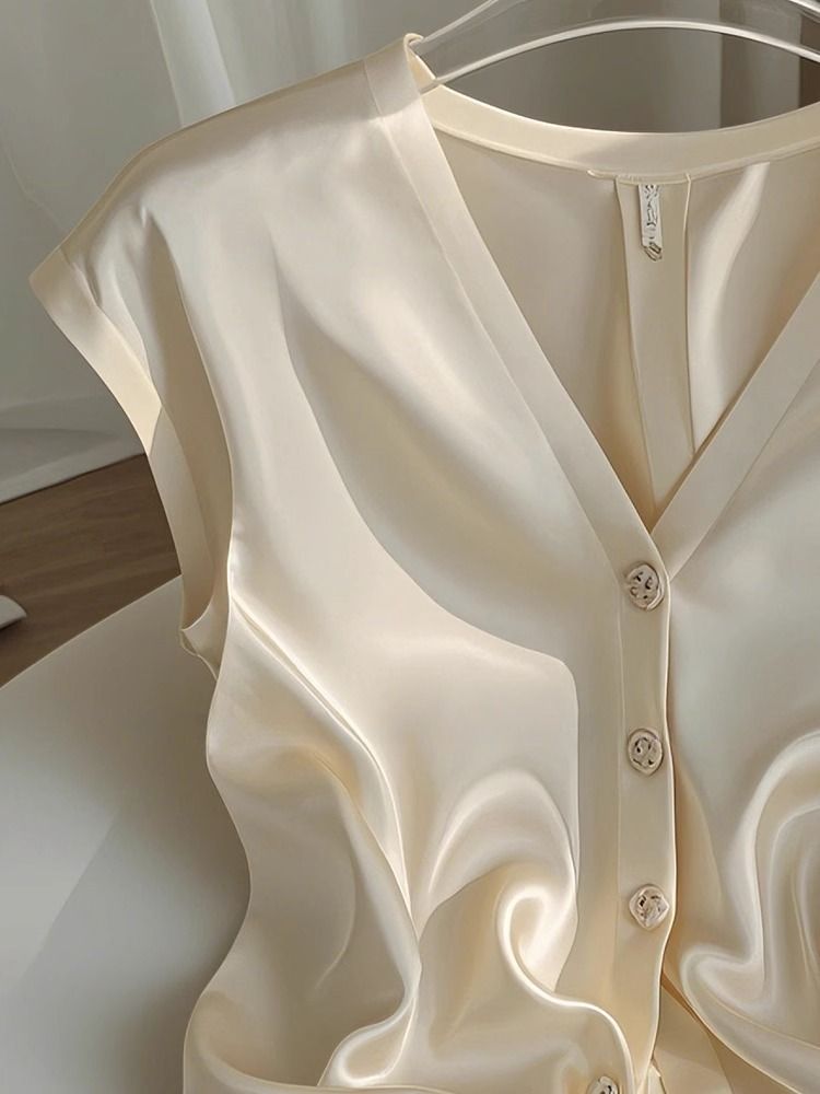Abbigliamento da donna Camicie senza maniche con scollo a V Camicie temperamento_voghion.com