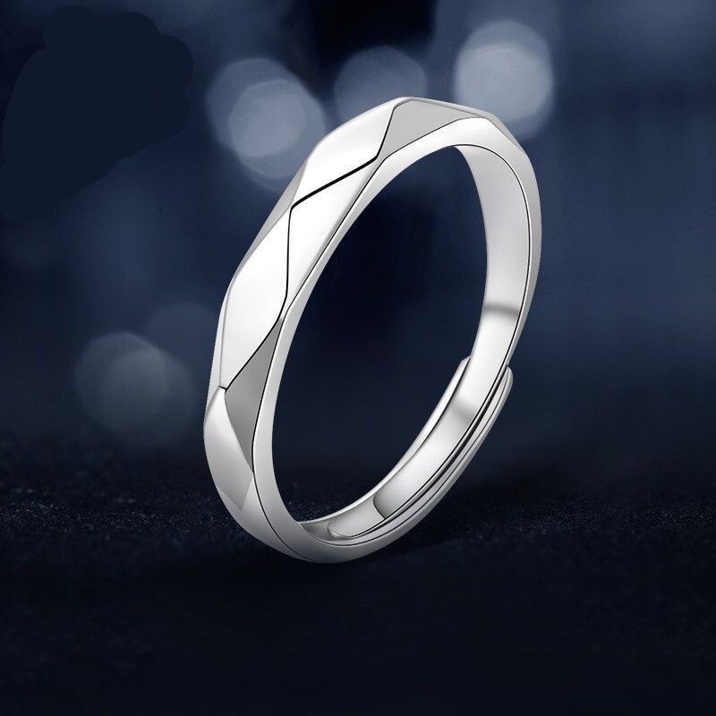 Anello in argento Sterling 999 puro, semplice, alla moda, inciso, lavabile, regolabile, di alta qualità, per uomo_voghion.com