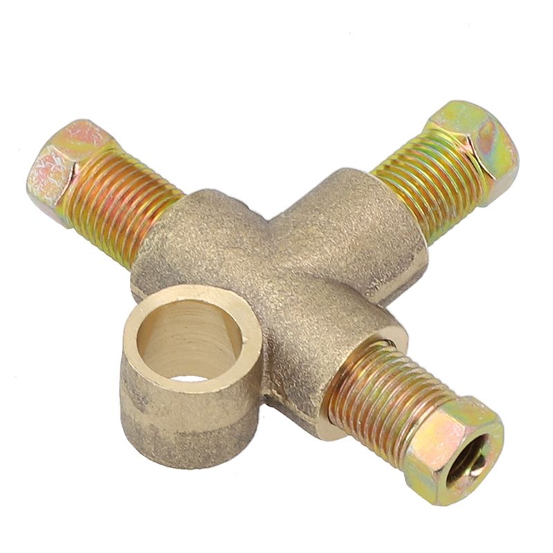 1set Motorcycle Unions 10mm 3/16" Pipe Way Brake T Piece Tee 3 Male Nuts Long Union Accessorie_voghion.com