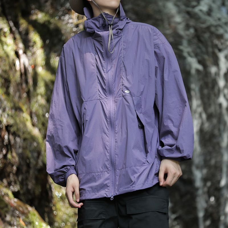 Giacca con cappuccio in seta ghiacciata di qualità imbattibile per uomo, estiva, casual, tinta unita, sportiva, versatile, con protezione solare._voghion.com