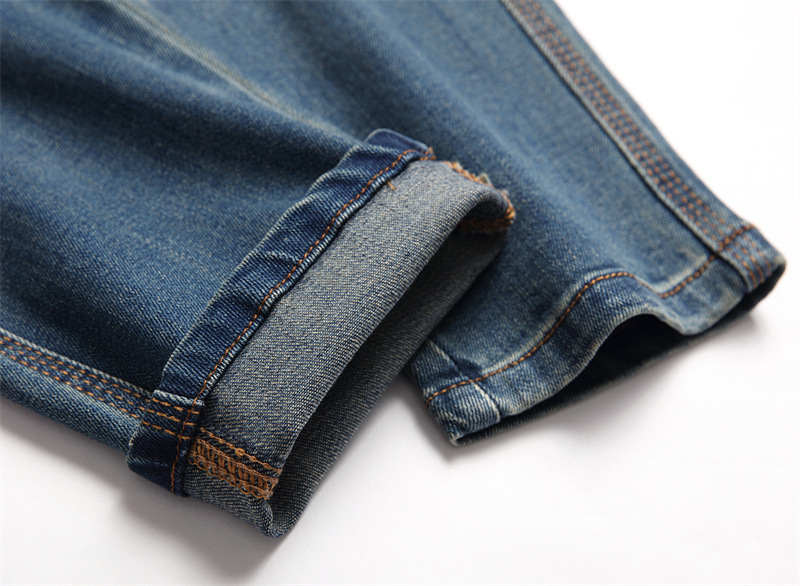 Fall 2022 leisure spot cotton elastic men's trousers splicing collage tight-fitting jeans 3217_voghion.com