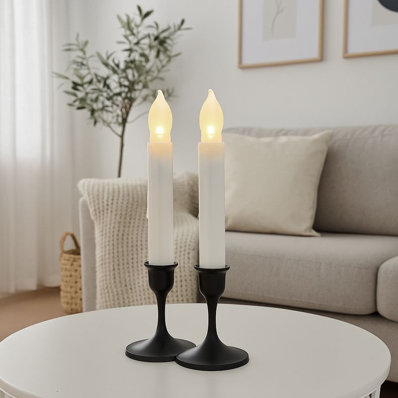 Velas LED recarregáveis por USB – Pacote com 2/6 velas decorativas sem chama com luz cintilante branca/amarela quente para decoração de casa, casamento e feriados_voghion.com