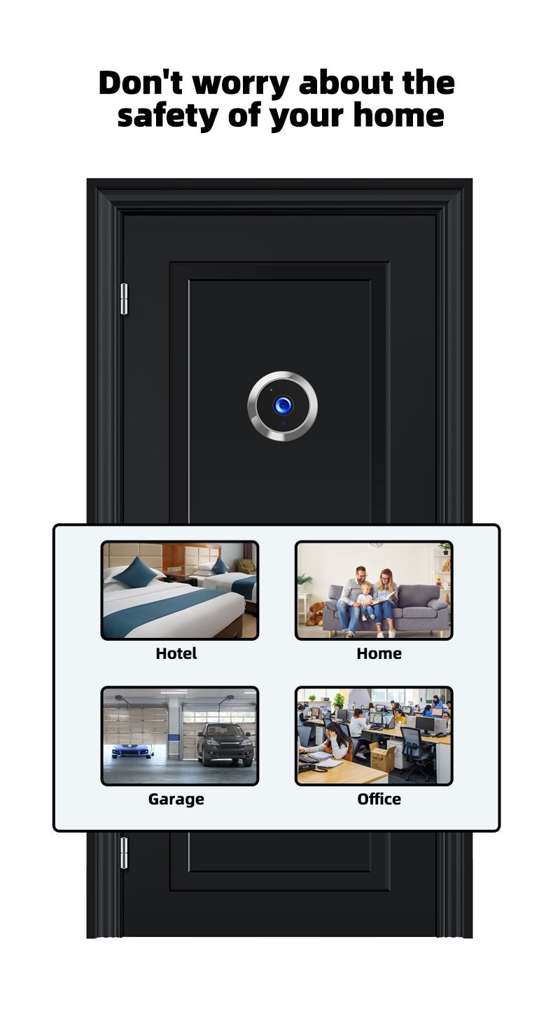 Danmini Visual Doorb Peephole 4,3'' LCD HD Display Digital Viewer 1 milion pikseli 120° Cat Eye Door Security Camera_voghion.com
