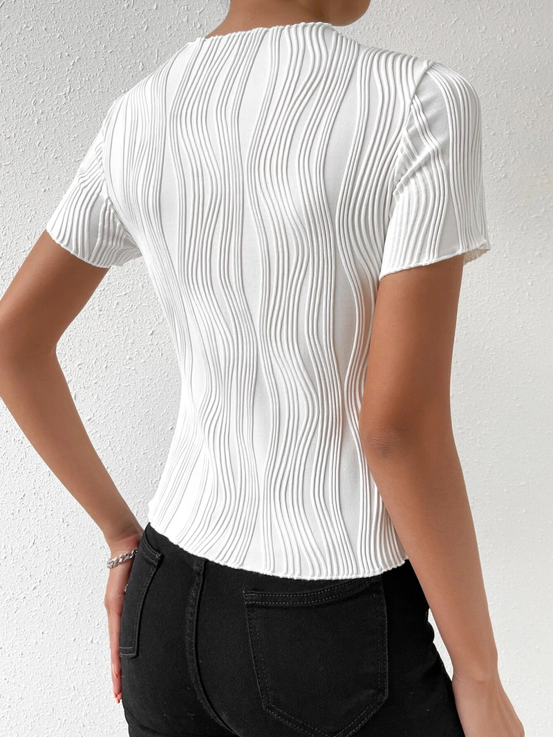 Maglietta da donna alla moda, girocollo, snellente, tinta unita, stile casual, da indossare sopra la parte superiore_voghion.com