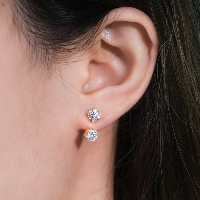 Modischer personalisierter Mosonit mit Sterling Silber, kleine und hochwertige Luxus-Ohrringe_voghion.com