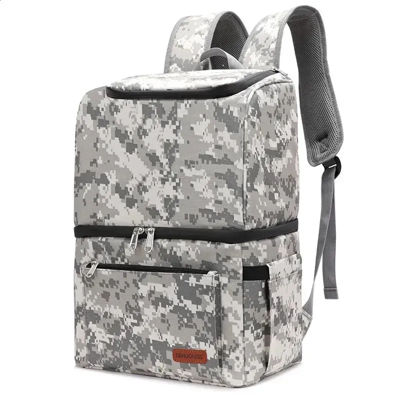 Bolsas de almuerzo cruzadas de doble capa de gran capacidad, con aislamiento térmico, para picnic, comida, bebidas, almacenamiento de hielo para viajes al aire libre_voghion.com