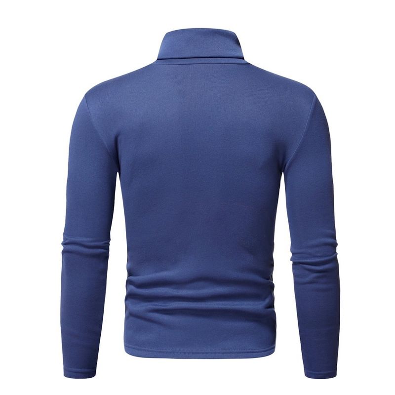 Herrenbekleidung, Fleece-Langarm-T-Shirt, Slim Fit, hoher Halsausschnitt, Thermo-Basisschicht (Weiß, Schwarz, Marineblau, Weinrot, Dunkelgrün, Hellgrau, Dunkelblau)_voghion.com