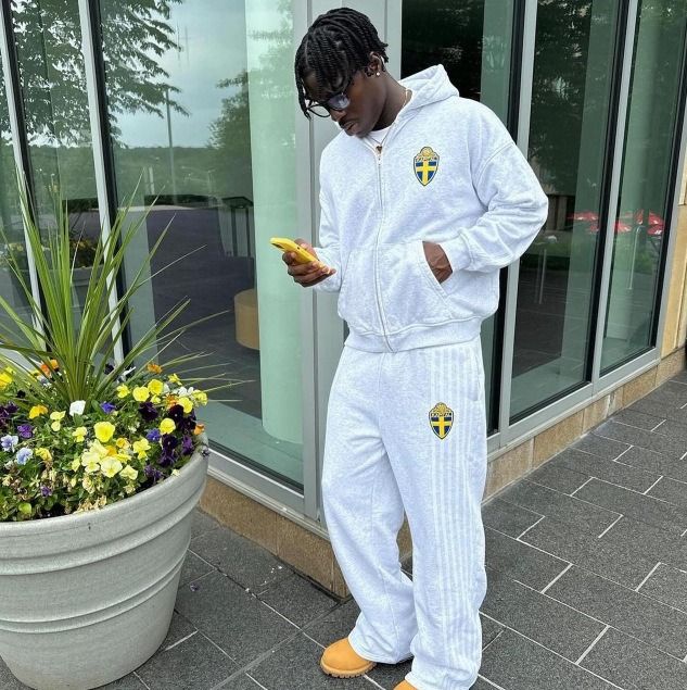 Cross-border American Casual Loose Gray Hooded Sweater Set Autumn And Winter New Zipper Cardigan Casual Sweatpants_voghion.com