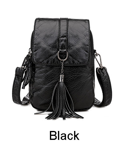 Borse a tracolla in morbida pelle per donna Borsa a tracolla con nappe tinta unita di alta qualità Borse a tracolla per cellulare retrò_voghion.com
