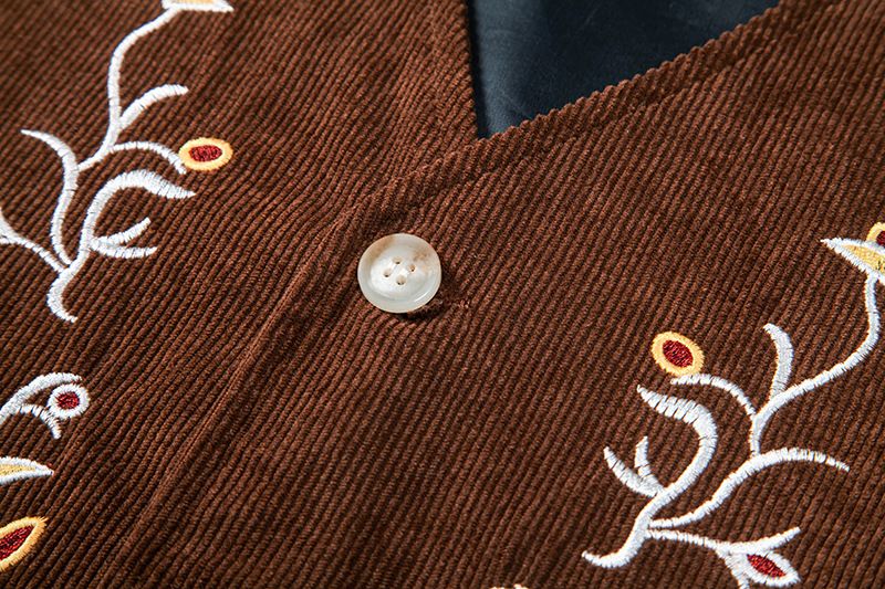 Herrenbekleidung Außenhandel Neue Weste Herrenbekleidung Herrenmode Kontrastfarbe Stickerei Anzugweste Herrenmode Einreihige Jacke_voghion.com