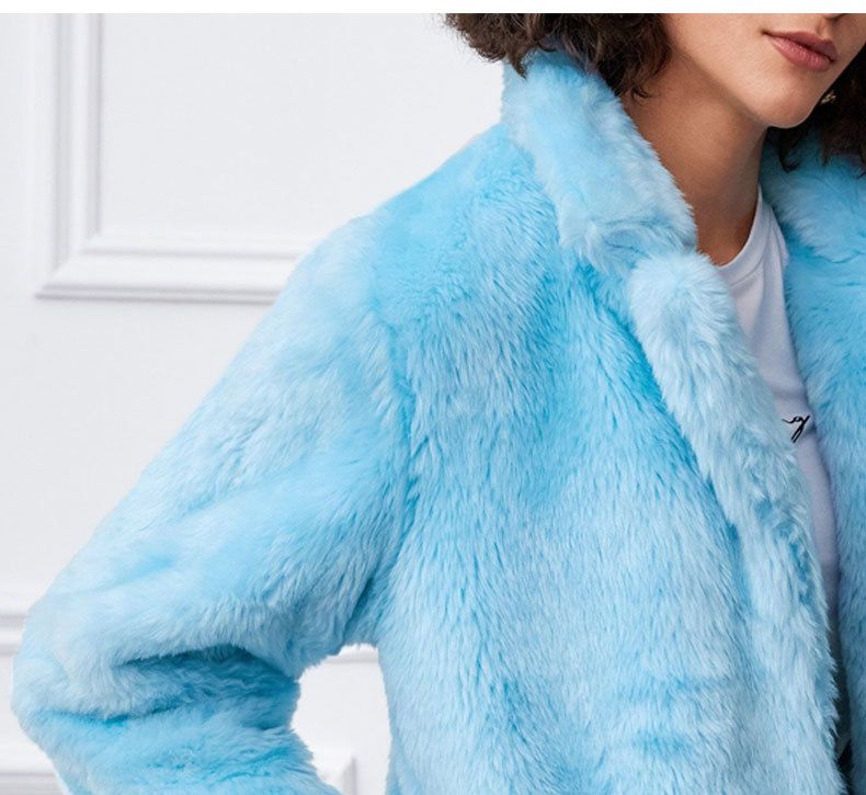 Cappotto in pelliccia di volpe con risvolto da pendolare, temperamento alla moda, da donna_voghion.com