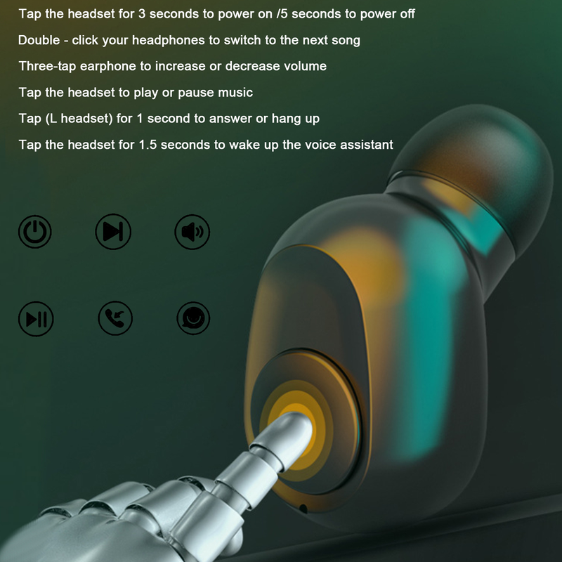 L30 Bluetooth-compatible 5.0 True Wireless Digital Display In-ear 9D Stereo Music Sports Earphones_voghion.com