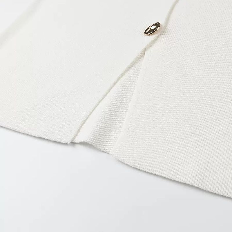 Dameskleding Zomermode Slim Vest Effen Kleur Slanke Heup Tweedelig Gebreid Lang Rokpak_voghion.com