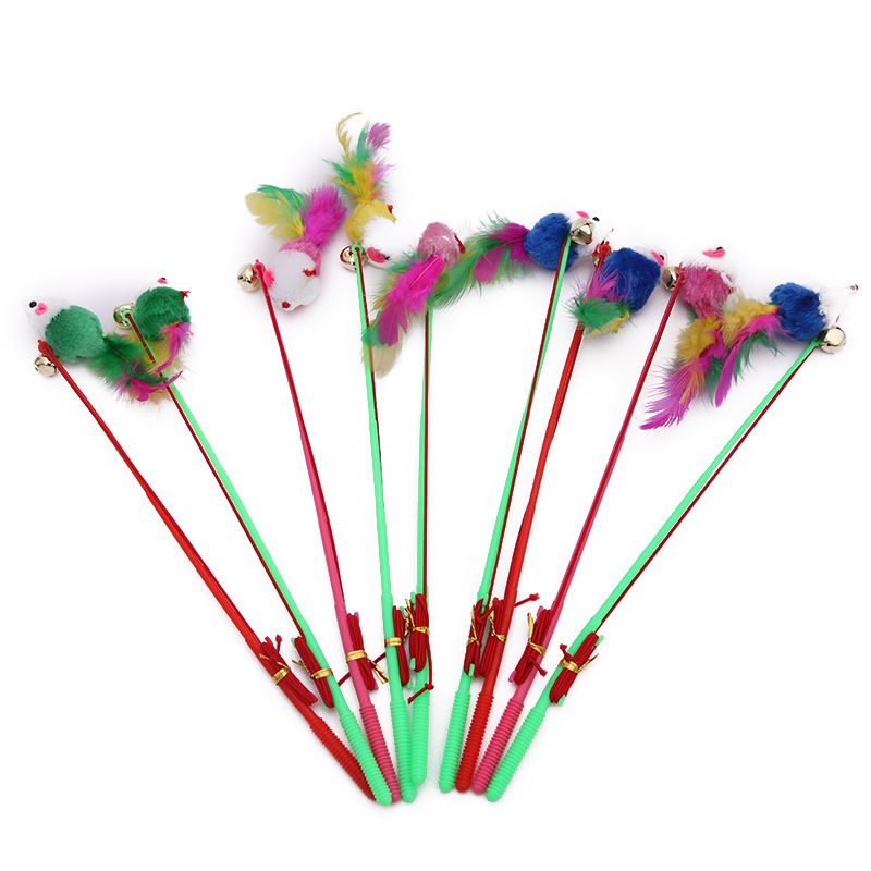 New Pet Little Mouse Bell Wand Supplies Toy Cat Teaser Artifact_voghion.com