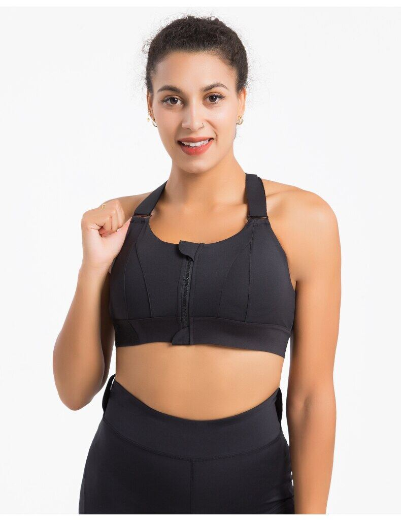 SUPERFLOWER Fiess-Training Donna Taglie forti VelcroPush Up Allenamento Palestra Antiurto Crop Top Cerniera anteriore regolabile Sport_voghion.com