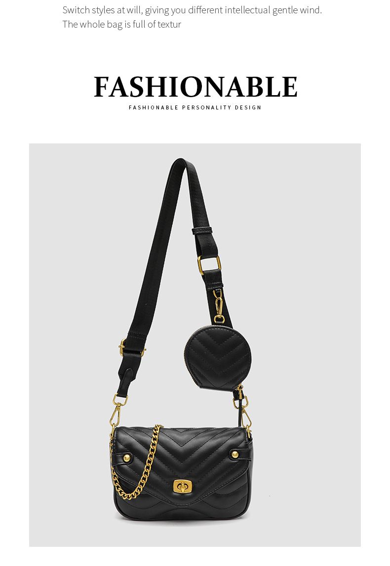 Borsa a tracolla con catena a diamante dal design di nicchia, versatile, larga, per mamma e bambino, monospalla, da ascella_voghion.com
