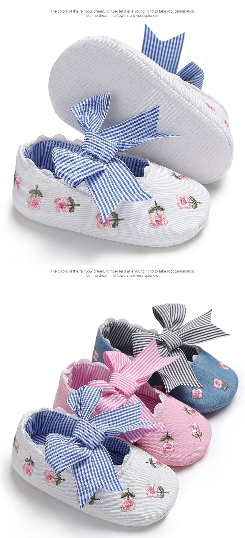 Mãe e crianças novo arco bordado bebê princesa sapatos pré-passo sapatos 0-1 ano de idade menina criança sapatos fornecimento direto da fábrica_voghion.com