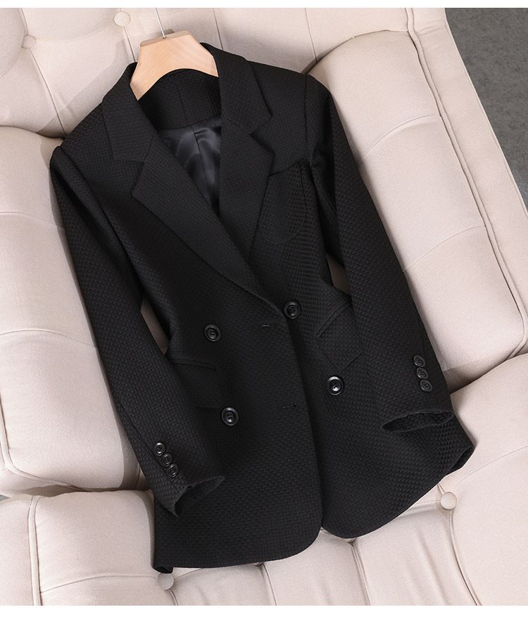 Costum casual verde pentru femei, costum de toamnă și iarnă, ținută formală profesională, stil zeiță, costum mic, palton cu patru nasturi_voghion.com