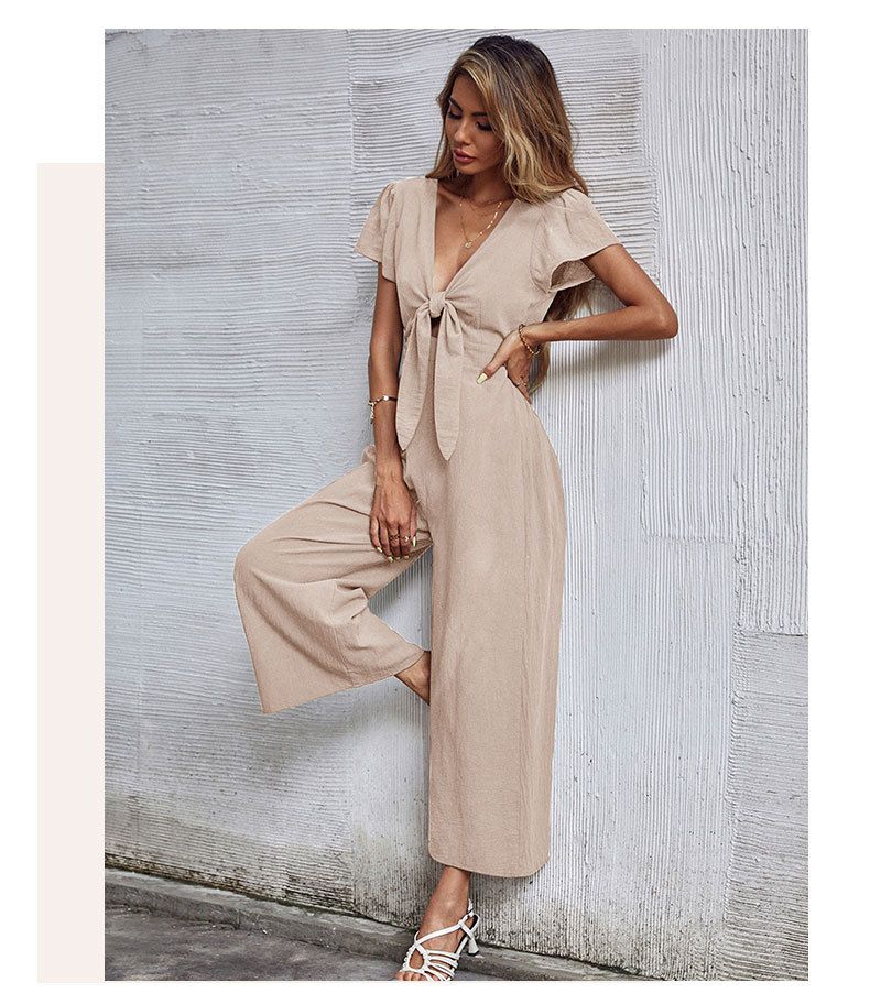 Neun-Punkt-Hose mit weitem Bein 2023 Sommer Lässiger Pendler-Overall mit ausgehöhlten Riemen_voghion.com