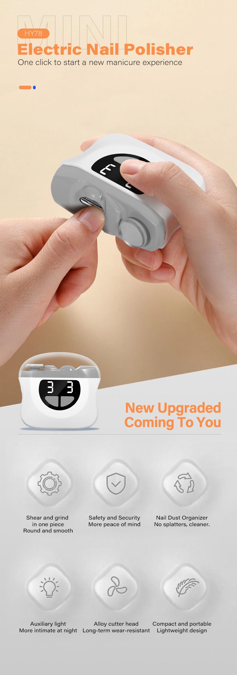 Tagliaunghie elettrico completamente automatico per mani e piedi, smerigliatrice a doppio uso per anziani e bambini, di vendita transfrontaliera_voghion.com