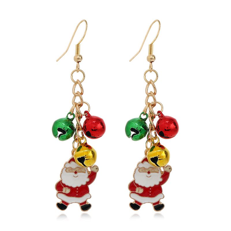 Boucles d'oreilles à tige en alliage, série de cloches colorées, accessoires d'oreilles de Noël, nouvelle collection 2022_voghion.com