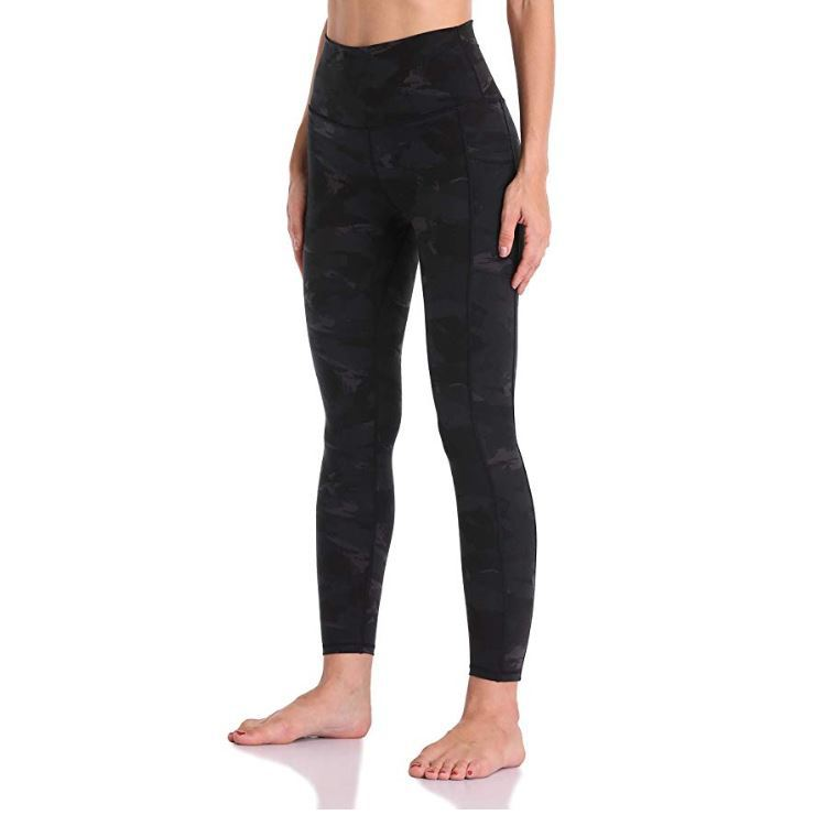 Taille haute repliée dans la poche, coupe ajustée pour soulever les hanches, haute élasticité, repliée dans le legging pour femme pêche._voghion.com
