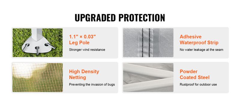 VEVOR Patio Gazebo, 11 x 11 FT Pop up Gazebo for 8-10 Person, with Mosquito Netting, Metal Frame, and PU Coated 250D Oxford Cloth, Outdoor Canopy Shel_voghion.com