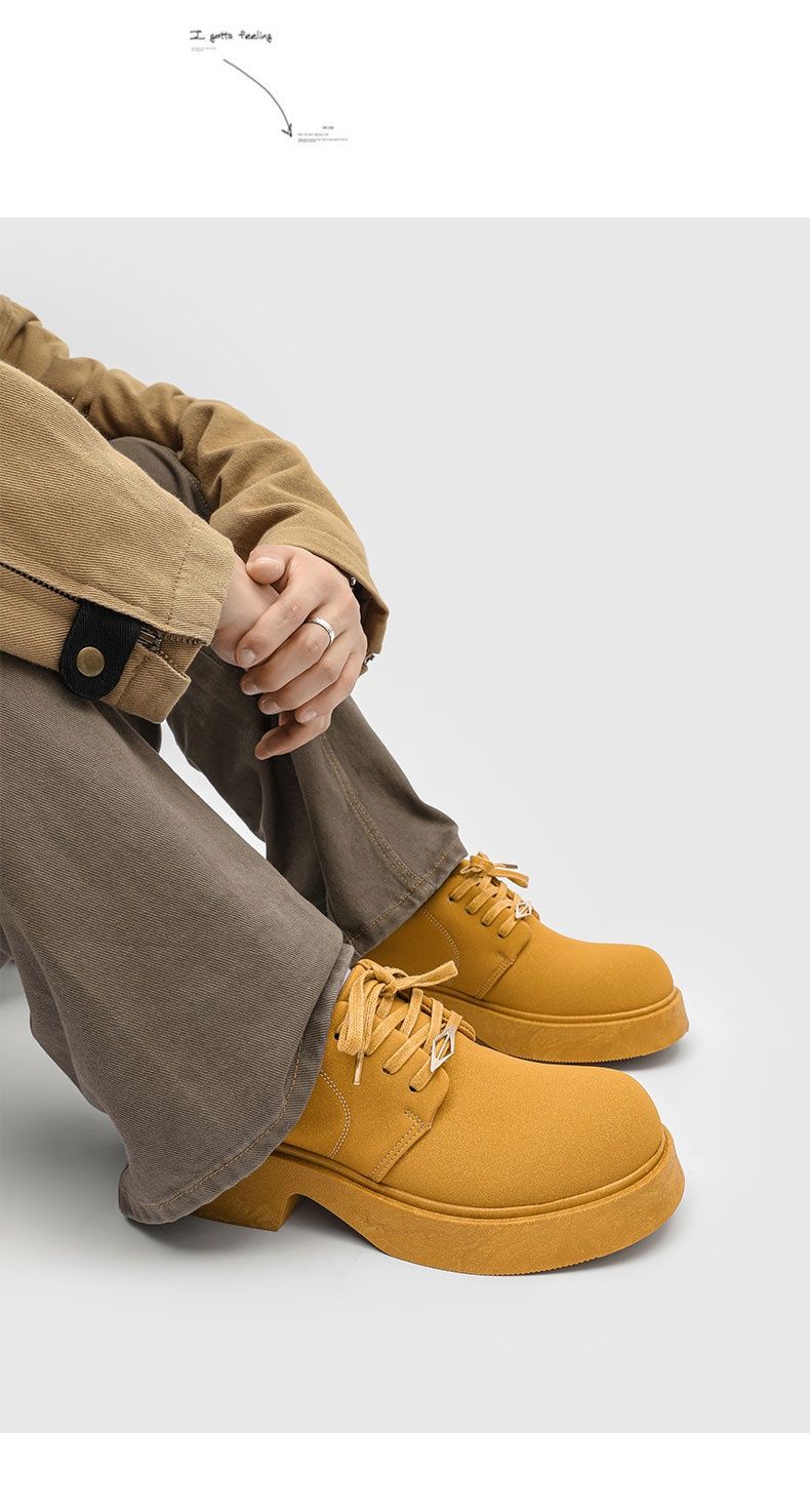 Herbst Herren Casual Niche Dicke Sohle Big Toe Lederschuhe Wildleder Dicke Sohle Herrenschuhe_voghion.com